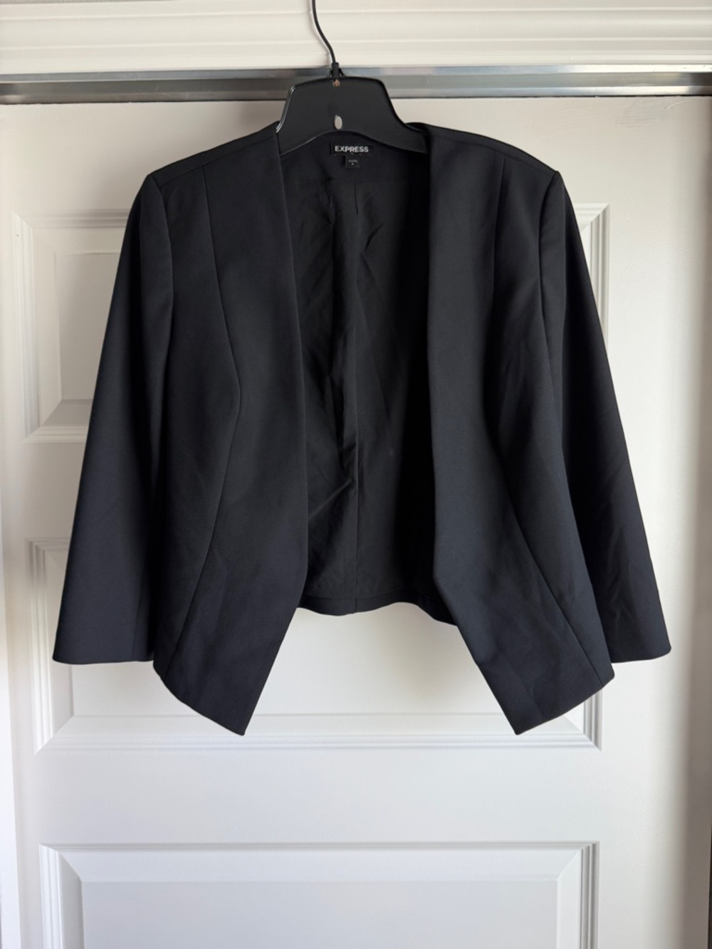 Express Black Open-Front Cropped Blazer